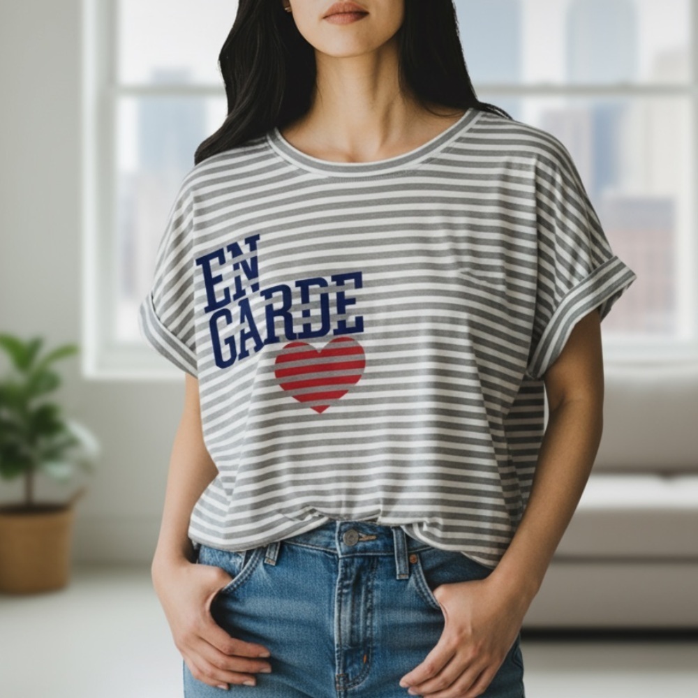 UO Truly Madly Deeply En Garde striped t-shirt OS